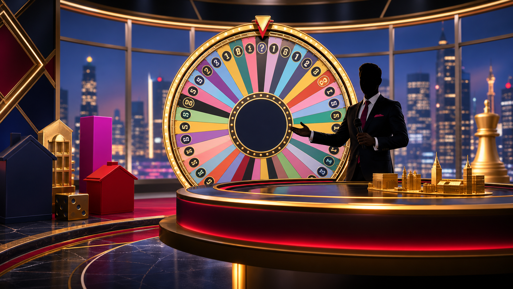 Monopoly Live wheel game-show visual with bonus board