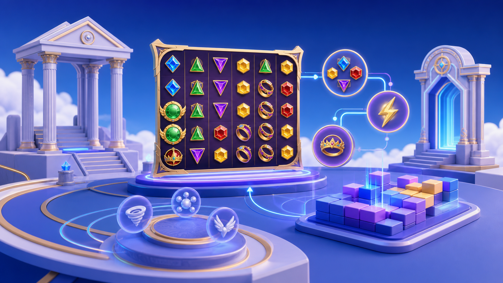 Fancywin Gates of Olympus: slot mechanics guide Game theme আর game mechanic—Fancywin পোস্টের ব্যাখ্যামূলক ইলাস্ট্রেশন